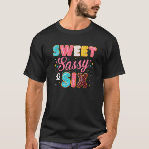 甘いサッシーと6歳の女の子のための誕生日 Tシャツ