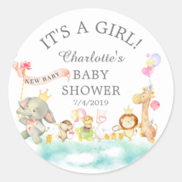 甘いサファリの動物のパレードのお気に入りシール ラウンドシール