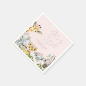 甘いサファリの動物のベビーシャワー スタンダードカクテルナプキン (角)