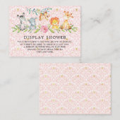 甘いサファリ動物の赤ちゃんシャワーギフトディスプレイ エンクロージャーカード (正面/裏面)