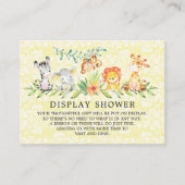 甘いサファリ動物の赤ちゃんシャワーギフトディスプレイ エンクロージャーカード (正面)