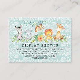 甘いサファリ動物の赤ちゃんシャワーギフトディスプレイ エンクロージャーカード