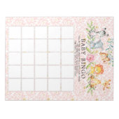 甘いサファリ動物ガールズベビーシャワービンゴゲーム ノートパッド (正面)