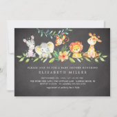 甘いサファリ動物ニュートラル赤ちゃんシャワーの招待 招待状 (正面)