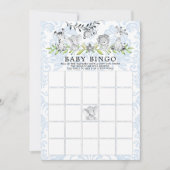 甘いサファリ動物ビンゴ赤ちゃんシャワーゲーム 招待状 (正面)