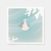 甘いサメの赤ちゃんシャワー スタンダードカクテルナプキン (正面)