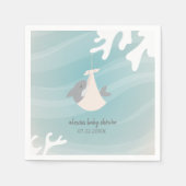 甘いサメの赤ちゃんシャワー スタンダードカクテルナプキン (正面)