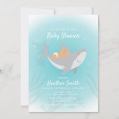 甘いサメの赤ちゃんシャワー 招待状 (正面)