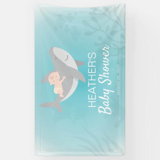 甘いサメの赤ちゃんシャワー 横断幕 (縦)