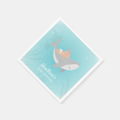 甘いサメ赤ちゃんシャワーペーパーナプキン スタンダードカクテルナプキン (角)