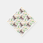 甘いサルがバナナをジャグリング スタンダードカクテルナプキン (角)