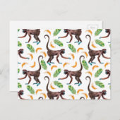 甘いサルがバナナをジャグリング ポストカード (正面/裏面)