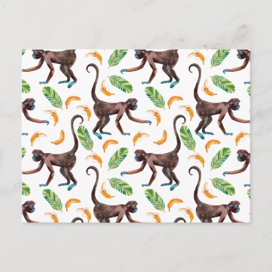 甘いサルがバナナをジャグリング ポストカード (正面)