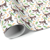 甘いサルがバナナをジャグリング ラッピングペーパー (ロールコーナー)