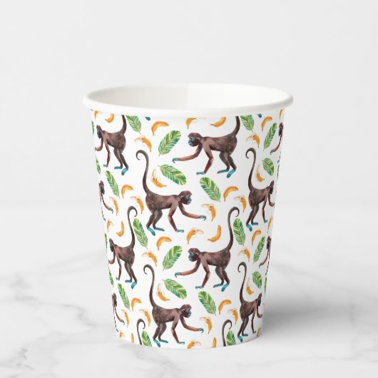 甘いサルがバナナをジャグリング 紙コップ (左)