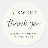 甘いサンキュークリーム結婚式の引き出物 ラウンドシール (正面)