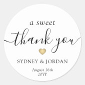 甘いサンキューシックなスクリプモダント結婚式の引き出物 ラウンドシール (正面)