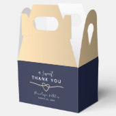 甘いサンキューネイビーブルー結婚式の引き出物ボックス フェイバーボックス (オープン)