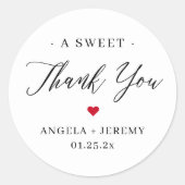 甘いサンキューミニマリスト結婚式の引き出物 ラウンドシール (正面)