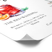 甘いシグネチャーカクテ結婚ルのメニュー ポスター (角)