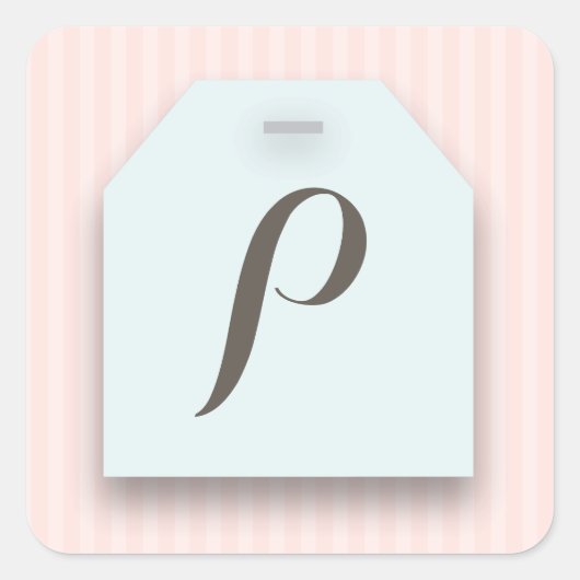 甘いシックなティーカップティーバッグパーティーシール スクエアシール (正面)