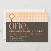 甘いシンプルの第1誕生日の招待状 招待状 (正面)