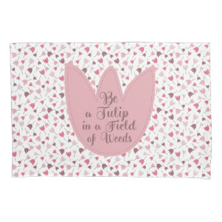 甘いシンプルピンクチューリップパターン – 全方向 枕カバー