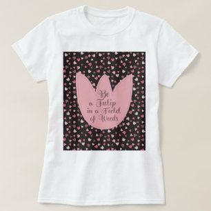 甘いシンプルピンクチューリップパターン – 全方向 Tシャツ
