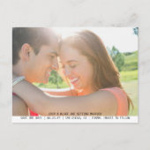 甘いシンプル写真の結婚式の日付を保存 ポストカード (正面)