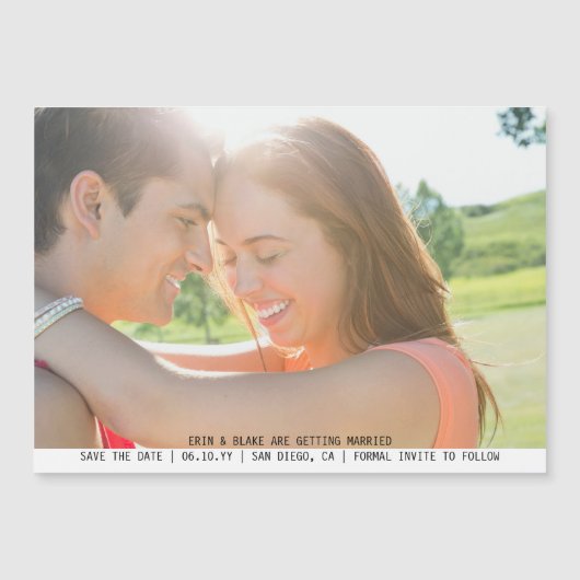甘いシンプル写真の結婚式の日付を保存 マグネット招待状 (正面)