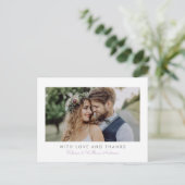 甘いシンプル結婚の写真ありがとうはがき ポストカード (スタンド正面)