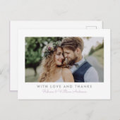 甘いシンプル結婚の写真ありがとうはがき ポストカード (正面/裏面)