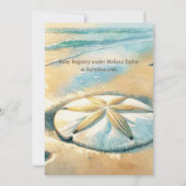 甘いシーサイドボーイの赤ちゃんシャワー海岸をテーマに 招待状 (裏面)