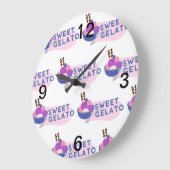 甘いジェラート ラージ壁時計 (傾斜)