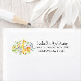 甘いジャングルアニマルベビーシャワー住所 シール