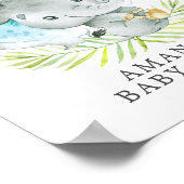 甘いジャングルエレファントウェルカムベビーシャワーポスター ポスター (角)