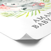 甘いジャングルエレファントウェルカムベビーシャワーポスター ポスター (角)