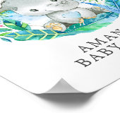 甘いジャングルエレファントウェルカムベビーシャワーポスター ポスター (角)