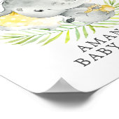 甘いジャングルエレファントウェルカムベビーシャワーポスター ポスター (角)