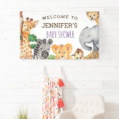 甘いジャングルサファリアニマルワイルドワンベビーシャワー 横断幕 (インサイチュ)