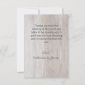 甘いジャングルサファリエレファントベビージャーシャワーありがとう サンキューカード (裏面)