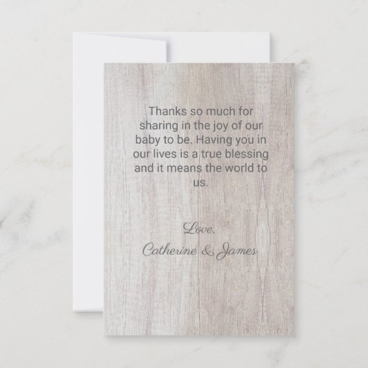 甘いジャングルサファリエレファントベビージャーシャワーありがとう サンキューカード (裏面)