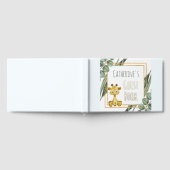 甘いジャングルサファリキリン植物性ベビーシャワー ゲストブック (全面)