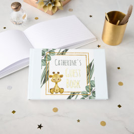 甘いジャングルサファリキリン植物性ベビーシャワー ゲストブック