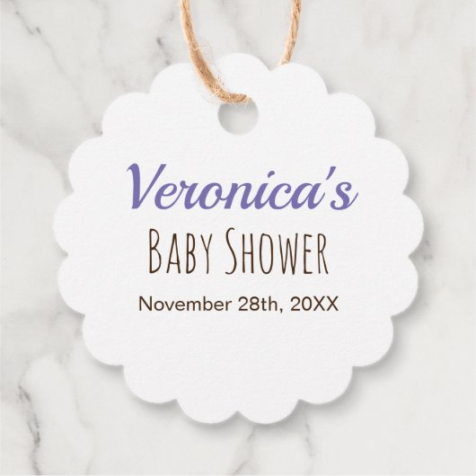 甘いジャングルサファリ動物ベビーシャワーありがとう フェイバータグ (裏面)