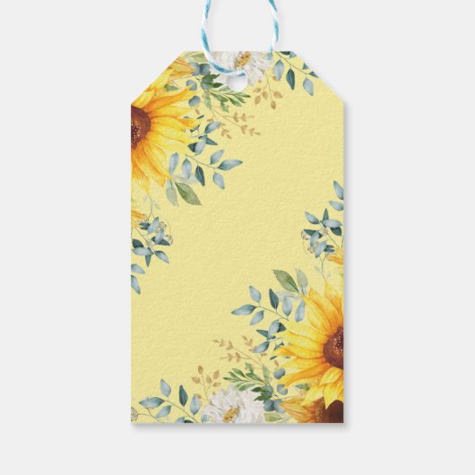 甘いジャングルモンキーサンフラワーベビーシャワーのお願い ギフトタグ (裏面)