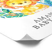 甘いジャングルライオン歓迎ベビーシャワーのポスター ポスター (角)