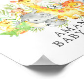 甘いジャングル動物ウェルカムベビーシャワーのポスター ポスター (角)