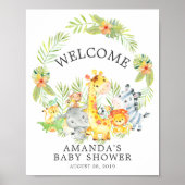甘いジャングル動物ウェルカムベビーシャワーのポスター ポスター (正面)