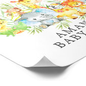 甘いジャングル動物ウェルカムベビーシャワーのポスター ポスター (角)